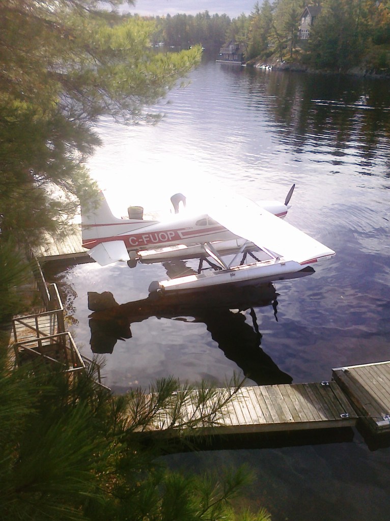 Float plane on the water in Muskoka Canada