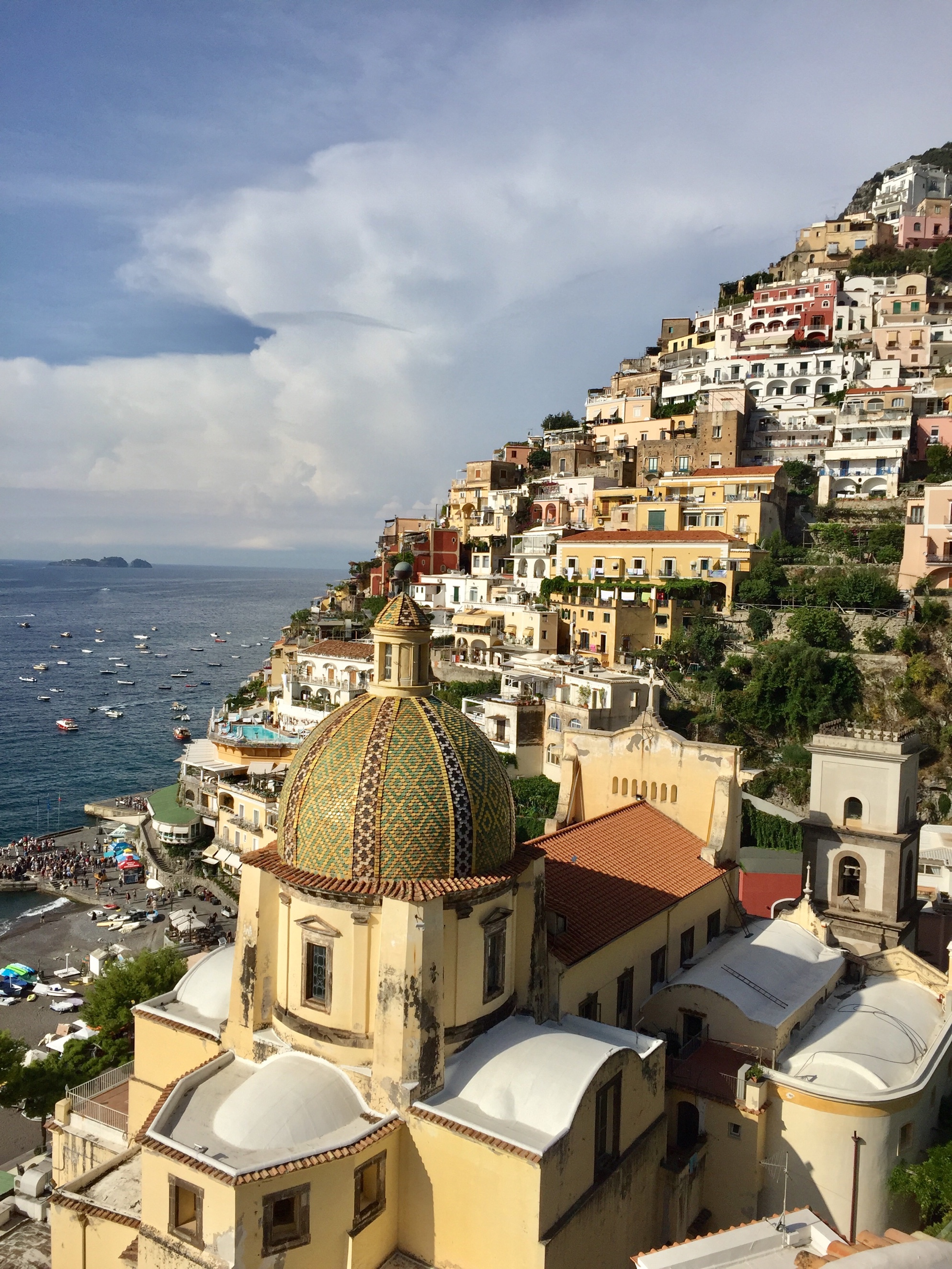 Overlooking the coastline of Positano in Italy