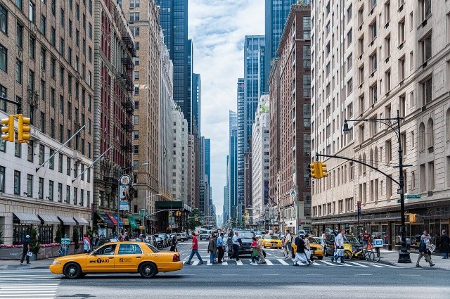 People crossing the street in NYC.