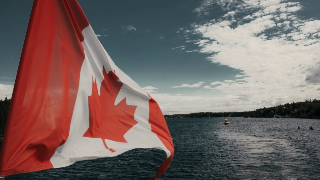 Riding on a boat on a lake in Canada