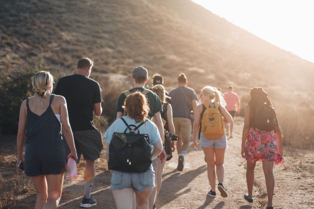 A group on a hiking trip.