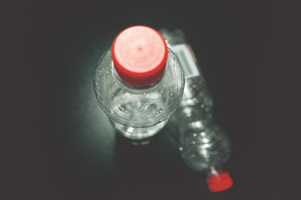Close-up shot of a plastic bottle