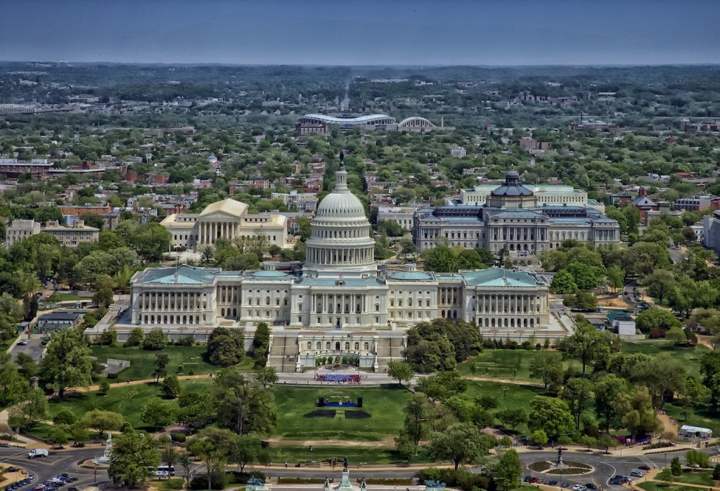 Aerial view of Washington, DC 