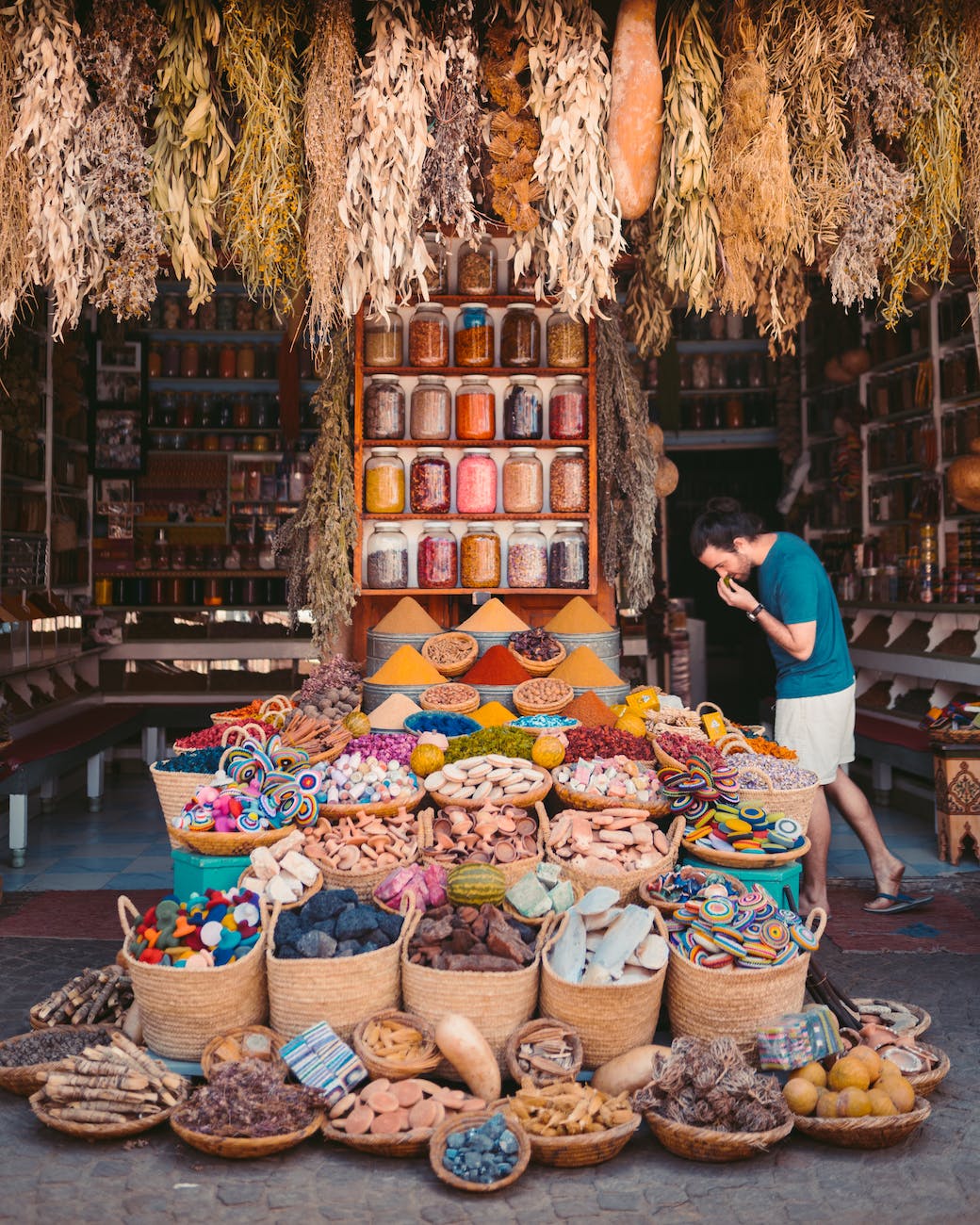 Spices in a market in Morocco
