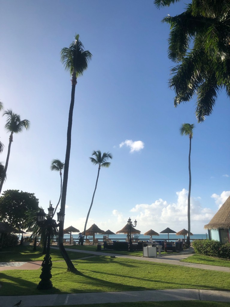 Looking at the Caribbean Sea from Sandals Grande Antigua