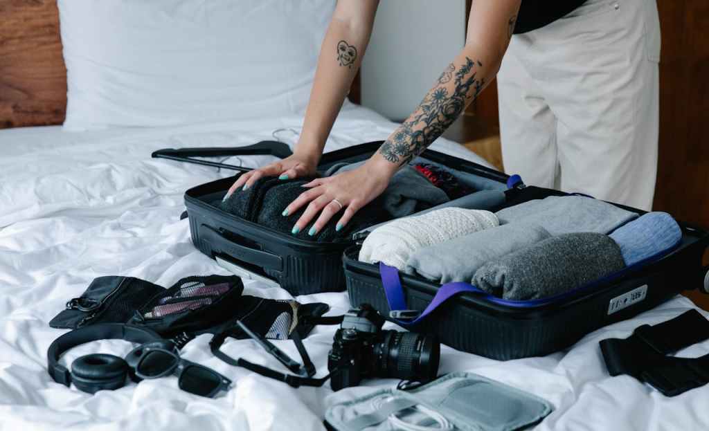 Packing electronics in a suitcase